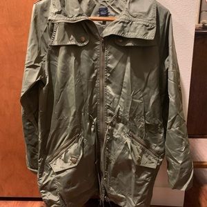 Olive utility trench coat